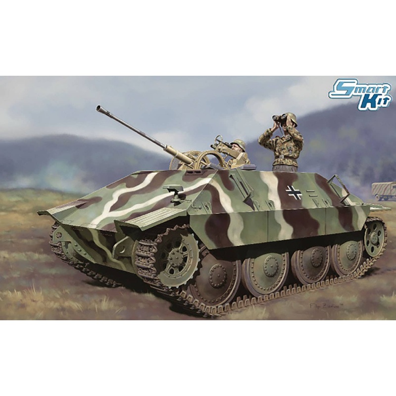 1/35 WW.II German Army Hetzer Recovery Tank 2cm Flak 38 Equipped Figure Included