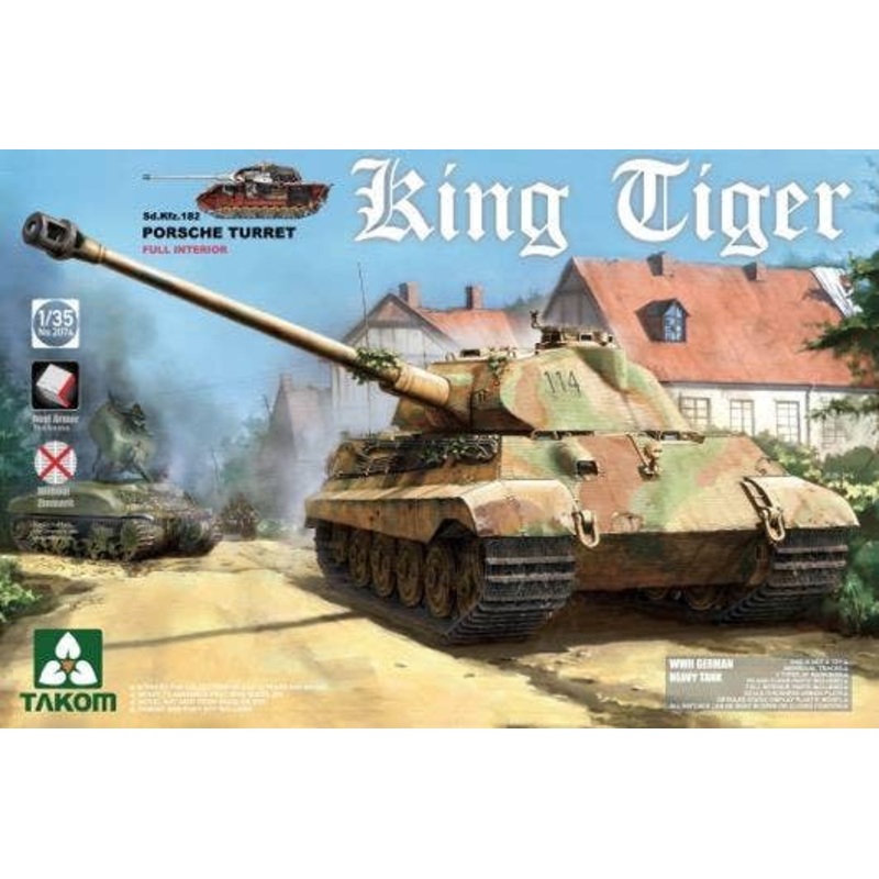 1/35 WWII German Heavy Tank King Tiger Porsche Turret Non-Zimmerit (Full Interior)