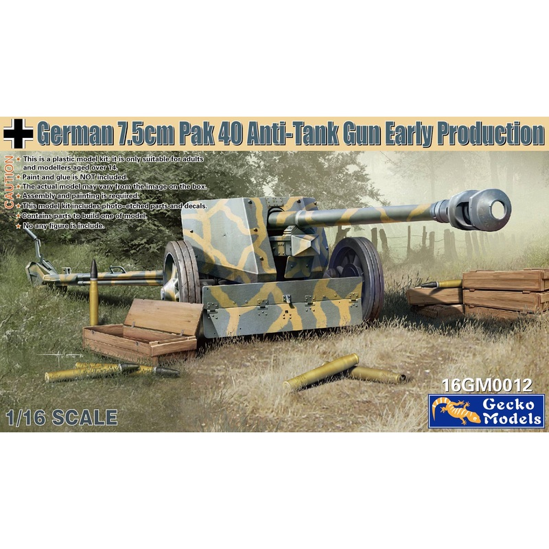 1/16 German 7.5cm PaK 40 Anti-Tank Gun (Early Production)