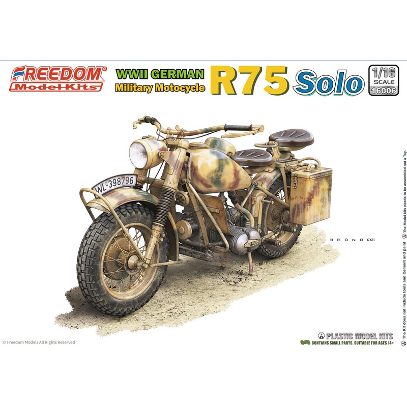 1/16 WW2 German BMW R75 Motorcycle SOLO