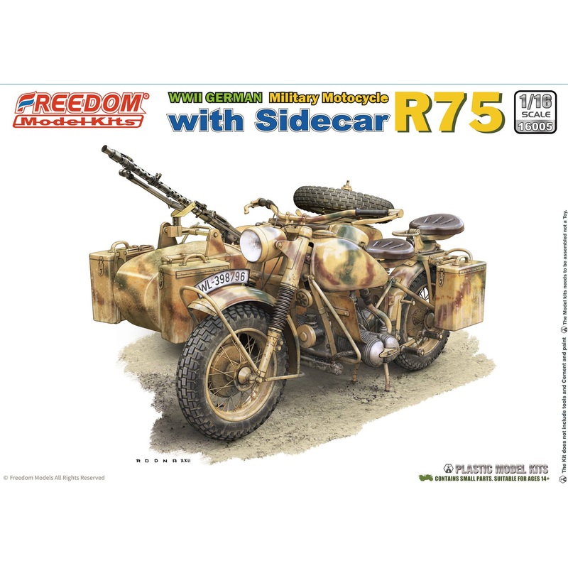 1/16 WW2 German R75 Motorcycle w/ Sidecar