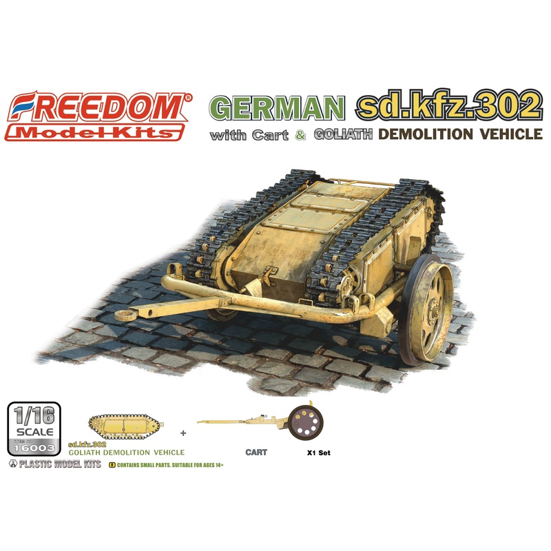 1/16 WW2 Sdkfz 302 Goliath Demolition Vehicle & Cart