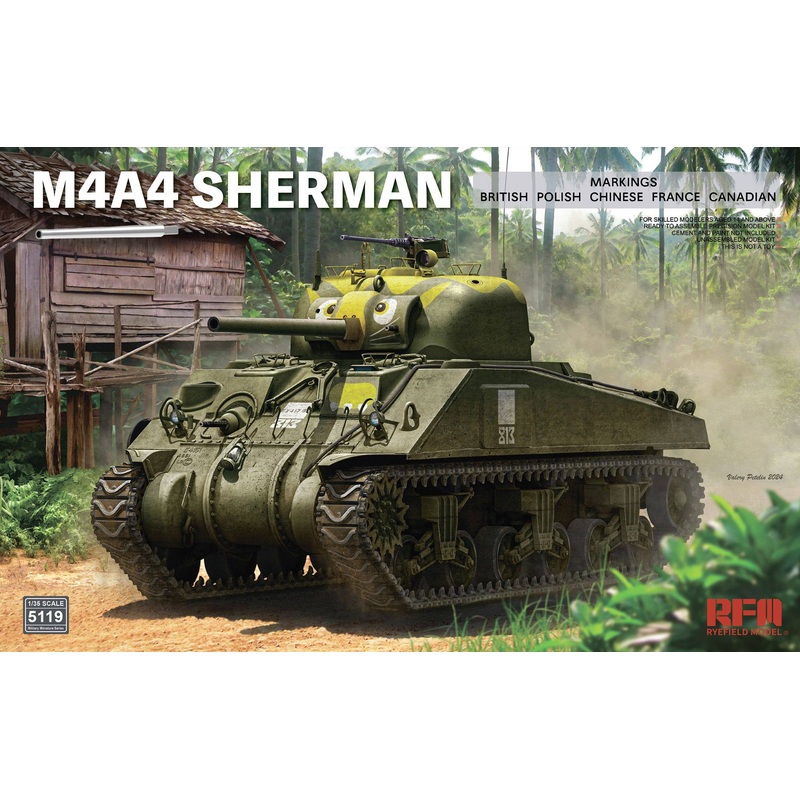1/35 M4A4 SHERMAN with Workable Tracks & Metal Barrel