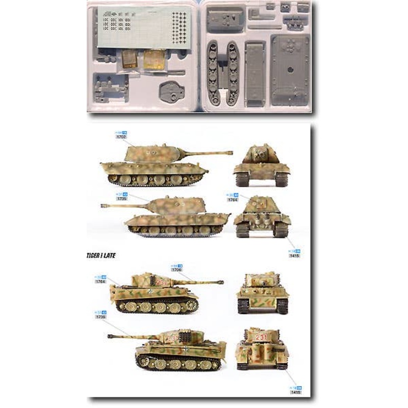1/144 E-100 & Tiger I Mid Model