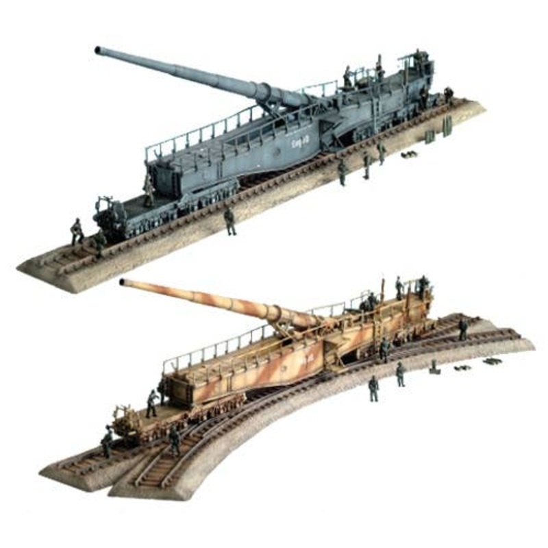 1/144 WW.II German 28cm K5(E) Leopold (Panther Gray + Dark Yellow) 2pcs