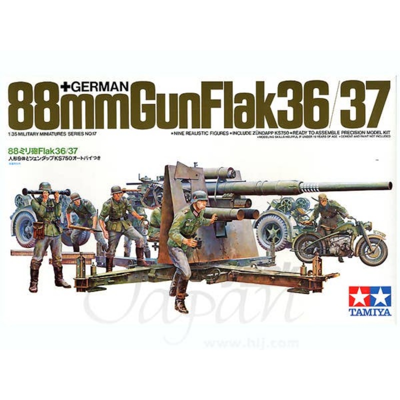 1/35 German 88mm Gun FlaK 36/37 w/trailer