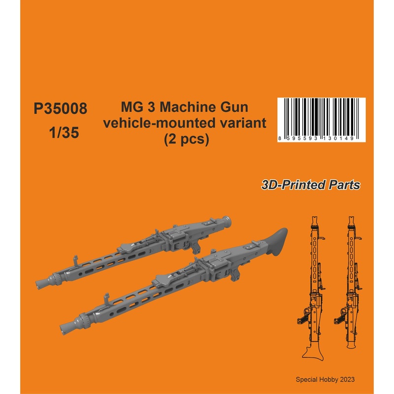 1/35 MG 3 Machine Gun - vehicle-mounted variant (2 pcs)