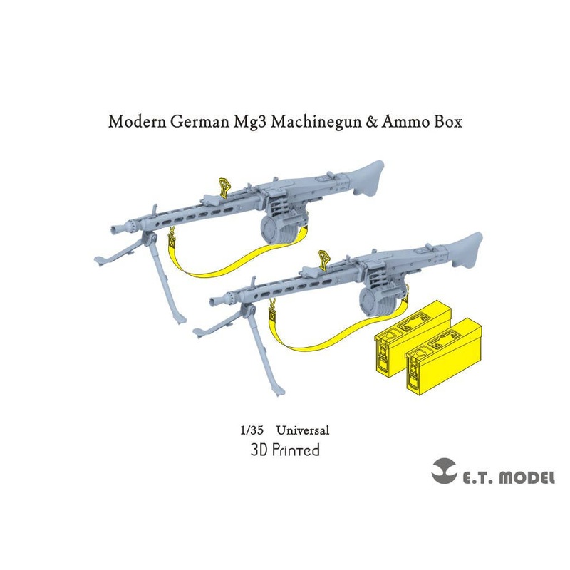 1/35 Modern German MG3 Machine Gun & Ammo Box Set (2 sets included)
