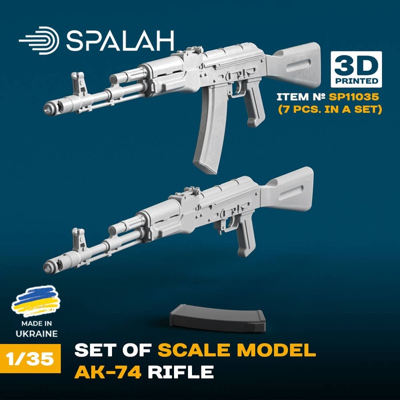 1/35 Set of scale models AK-74 rifle, (7 pcs)