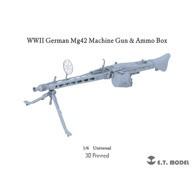 1/6 WWII German MG42 Machine Gun & Ammo Box (3D Printed)