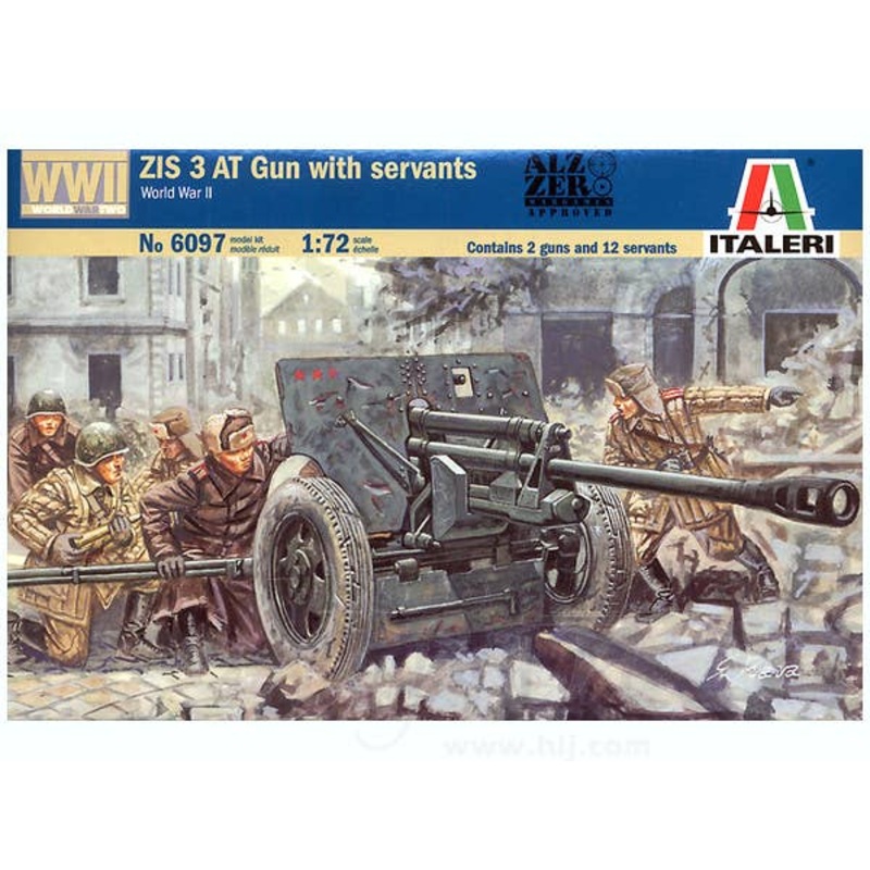 1/72 Russian ZIS 3 AT Gun w/Servants