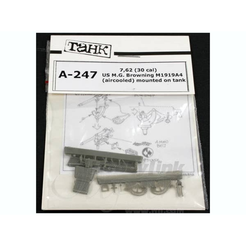 1/35 7.62 (30cal) US M.G. Browning M1919A4 (Air Cooled) Mounted on Tank