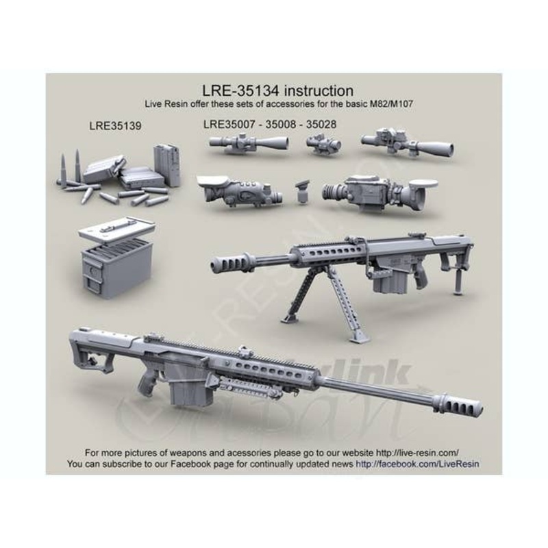 1/35 Barrett M107A1 .50 Caliber Long Range Sniper Rifle & M107A1 CQB