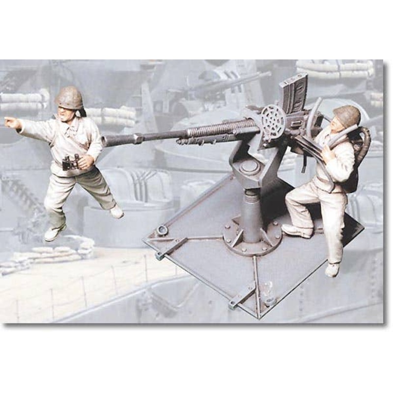 1/35 IJN Type 96 25mm Single Machine Gun w/Crew 2pcs