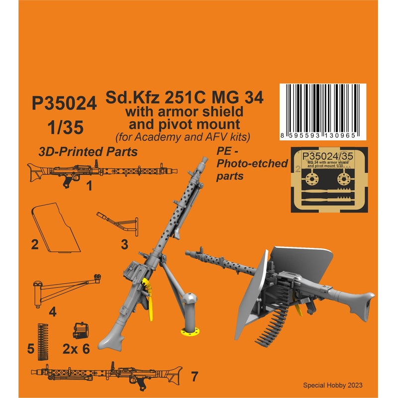 1/35 Sd.Kfz 251C MG 34 with armor shield and pivot mount