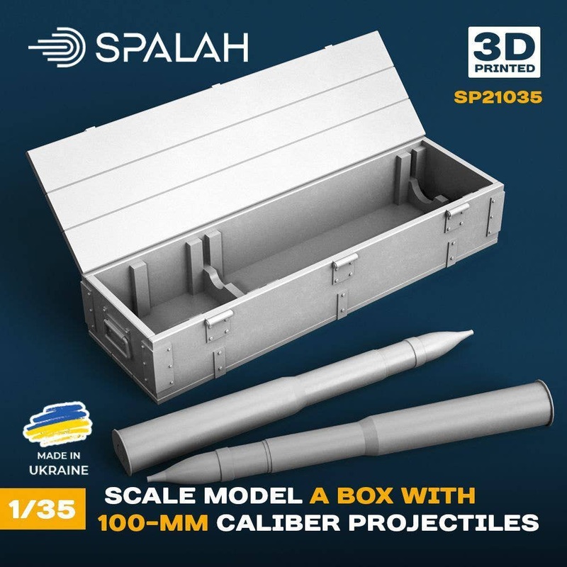 1/35 Set of scale models A box with 100 mm caliber projectiles