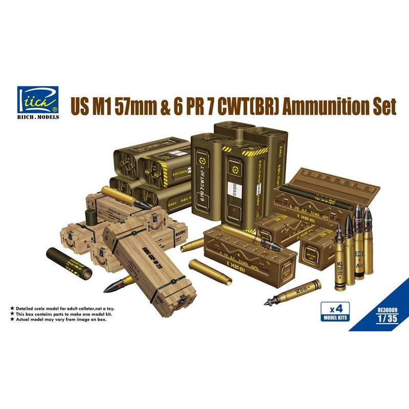 1/35 U.S. M1 57mm & 6 PR 7 CWT(BR) Ammunition Set