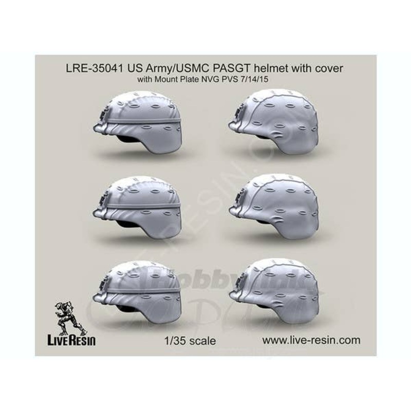 1/35 US Army PASGT Helmet with Cover with Mount Plate NVG PVS 7/14/15