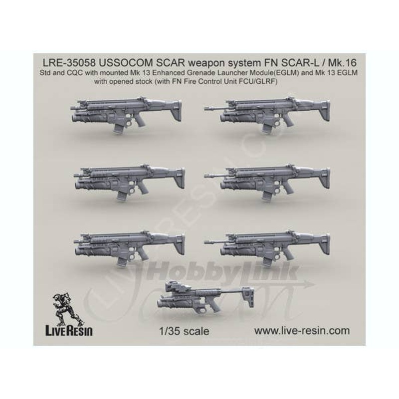 1/35 USSOCOM SCAR Weapon System FN SCAR-L / Mk.16 CQB Grenade Launcher