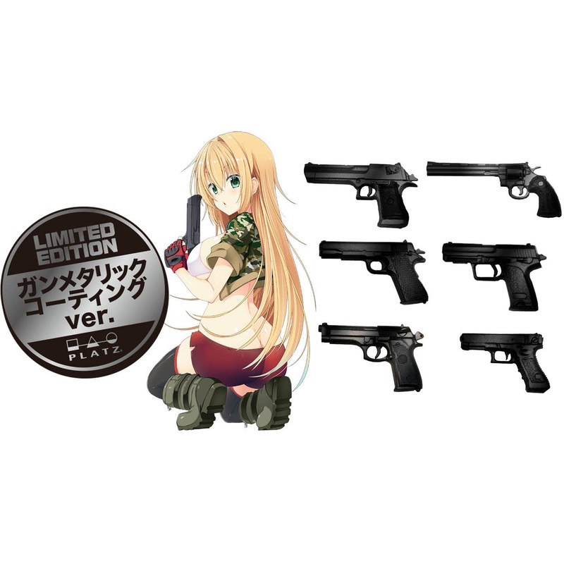1/12 Realistic Weapon Series Realistic Hand Gun (6 Types, 2 Each) Gun Metallic Coating Ver.