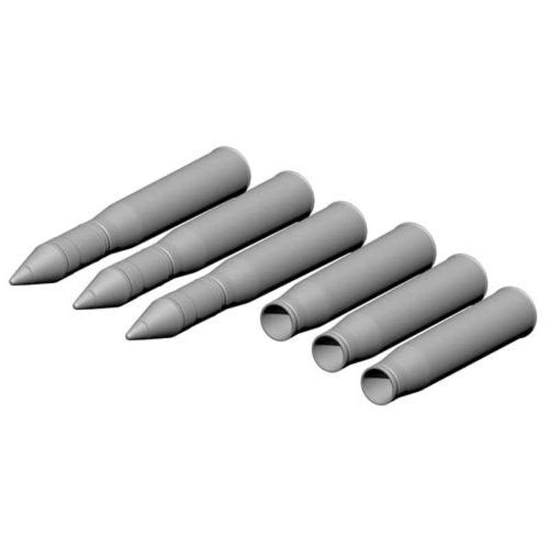 1/16 WWII Germany 7.5cm KwK 40 / StuK 40 L / 48 shell (3 rounds) with Empty Case