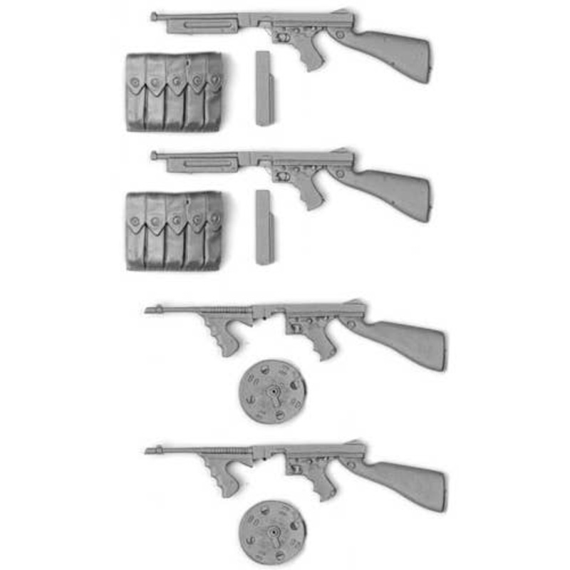 1/16 WWII US Army Thompson M1928A1 Submachine Gun (4pcs)