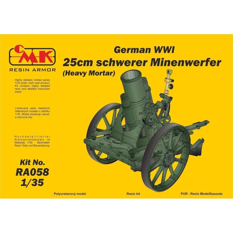1/35 German WWI 25cm Schwerer Minenwerfer Heavy Mortar All Resin Kit