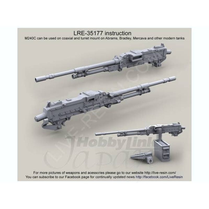 1/35 M240C (without Picatinny Rail) for Coaxial & Turret Mount