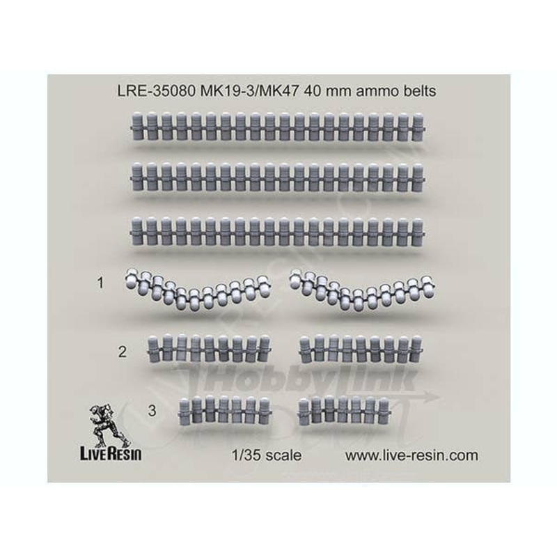 1/35 MK19-3/MK47 40mm Ammo Belts