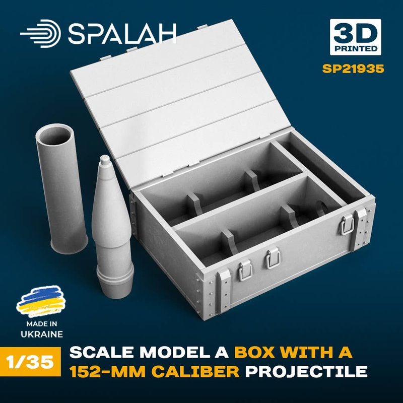 1/35 Set of scale models A box with a 152 mm caliber projectile