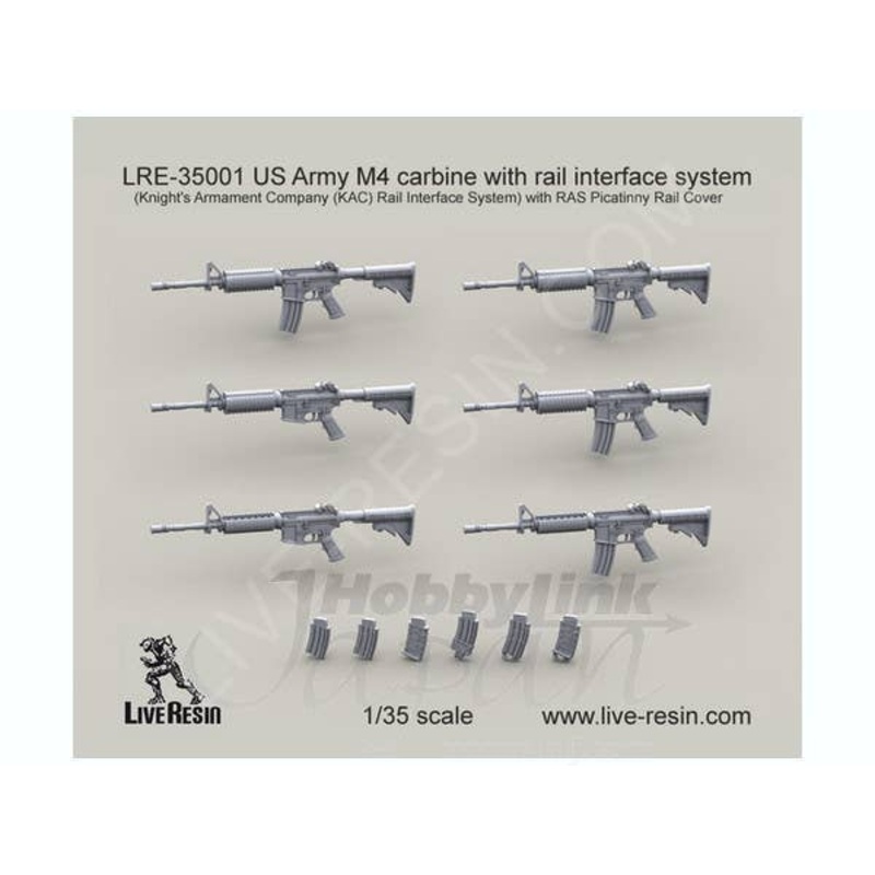1/35 US Army M4 Carbine with Rail Interface System with Rail Cover