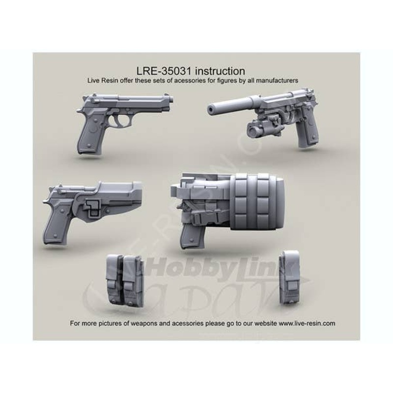 1/35 US Army M9 Pistol M9 with AN/PEQ-14