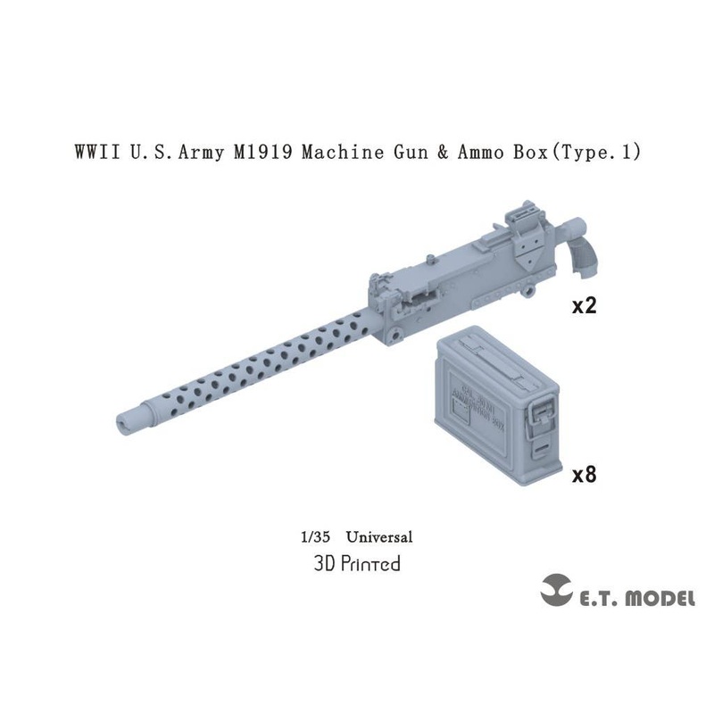 1/35 WWII U.S.Army M1919 Machine Gun & Ammo Box (Type.1)
