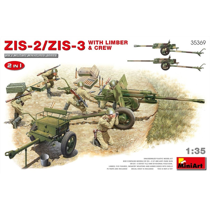1/35 ZIS-2 / ZIS-3 Anti-Tank Gun (Selectable) with Limber and Crew