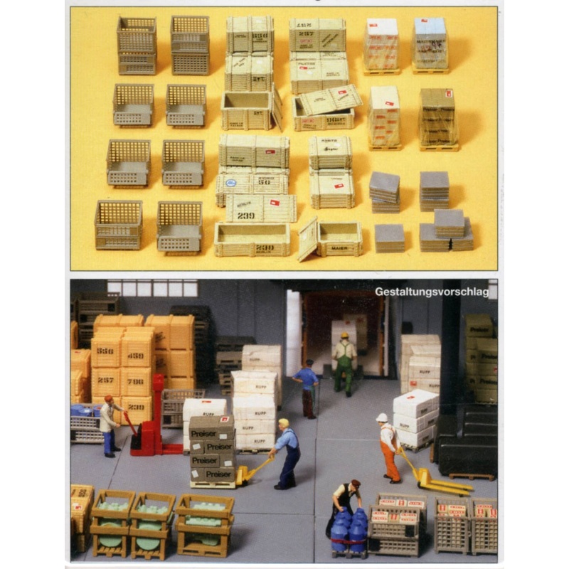 1/87 Lattice Box Pallets and Crates HO Gauge