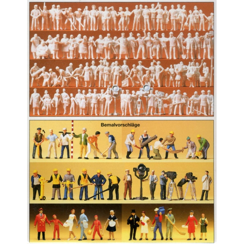 1/87 Unpainted Trades People 120pcs HO Gauge