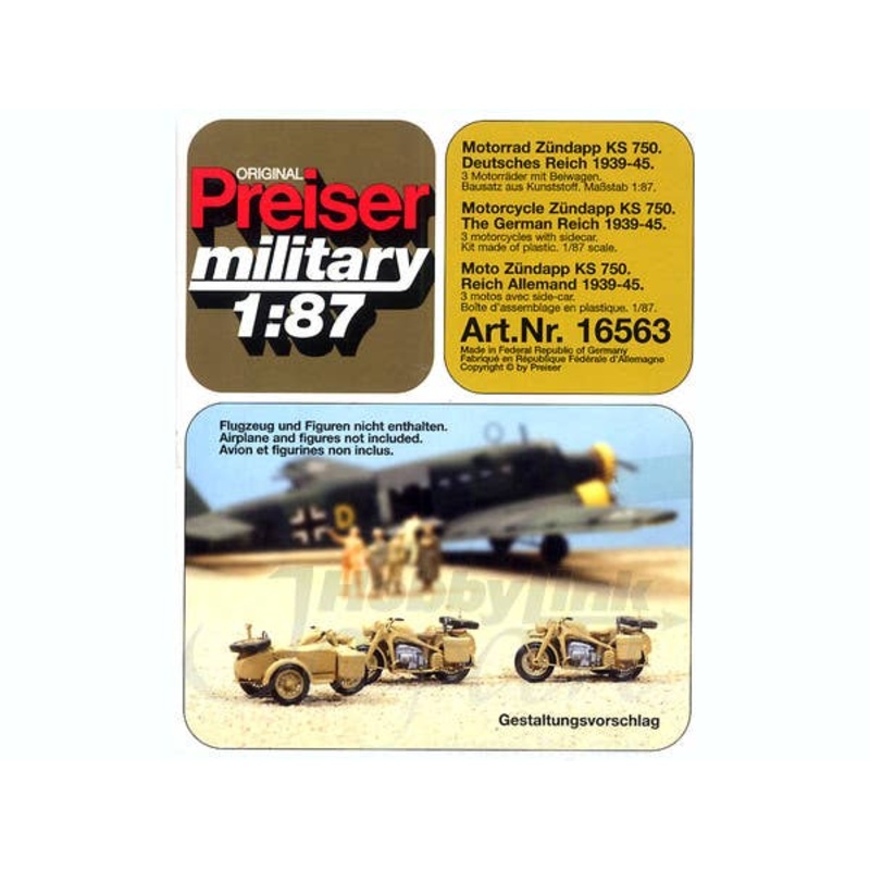 1/87 Zundapp KS 750 Motorcycles (3pcs)