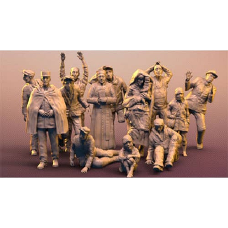 1/72 13 European Civilians From the 20th Century