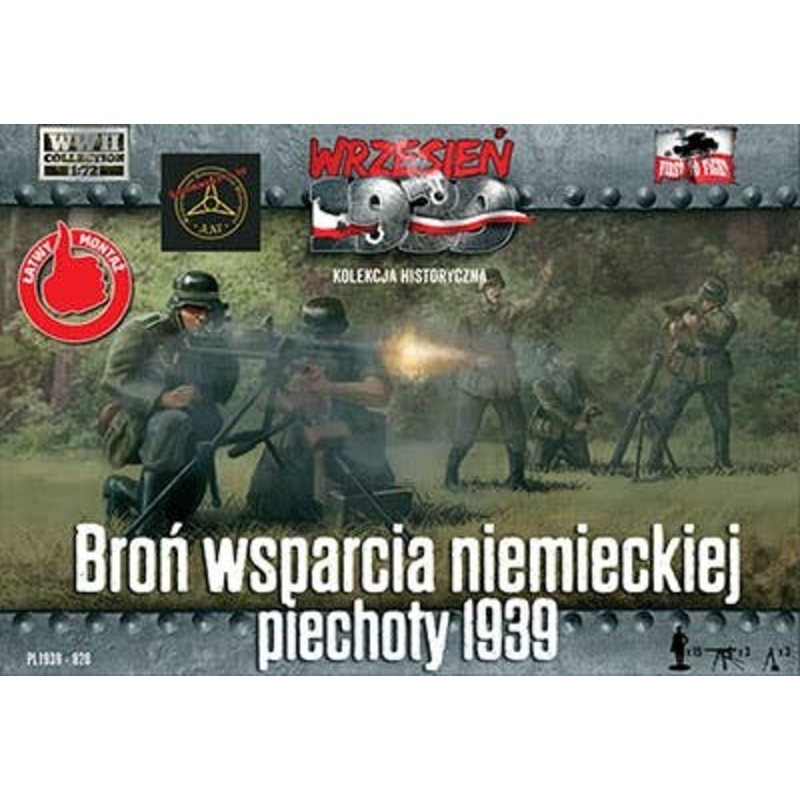 1/72 15 German-German Support Weapon Teams & 3 Machine Guns and 3 Mortars