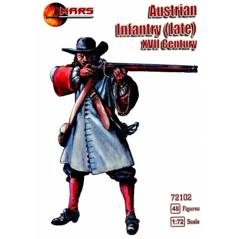 1/72 Austrian Infantry (Late) XVII Century (48 figures, 12 poses)