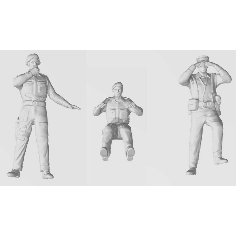 1/72 British Armoured Car/Tank Crew Mediterranean - set 1 (3 fig.)