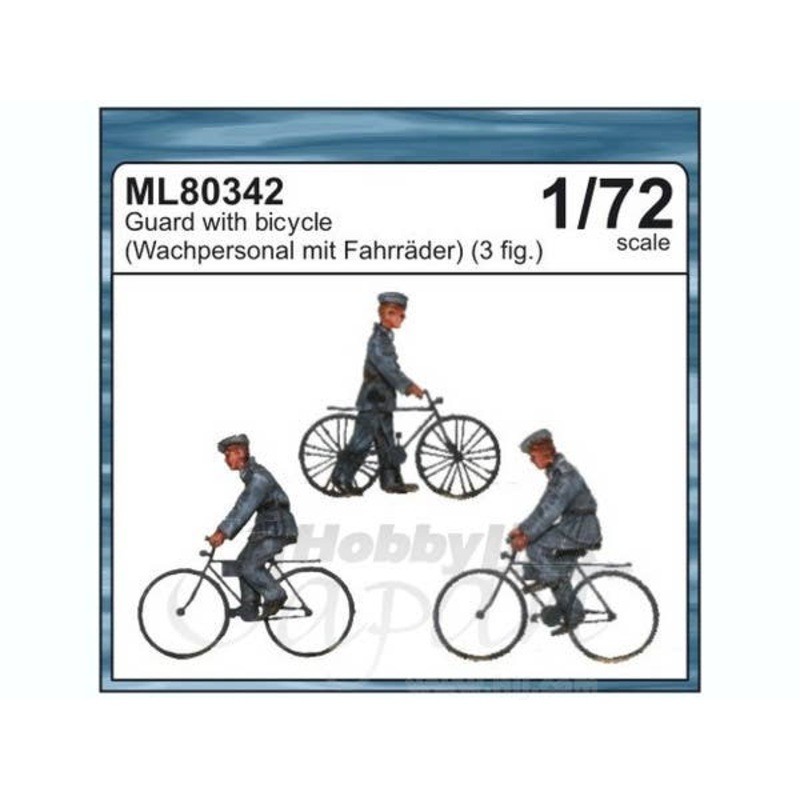 1/72 Guard with bycicle 3 figures.