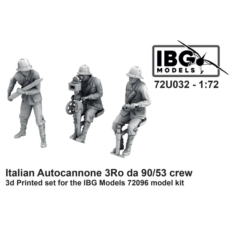 1/72 Italy 3Ro Truck 90mm Self-Propelled Artillery - 3 Artillery Figures 3D Print (72U032)