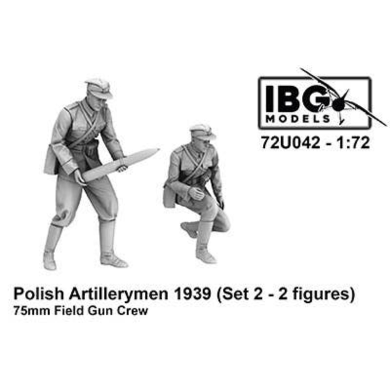 1/72 Polish Army 75mm Artillery 1939 Set 2 2 Gunners 3D Printed (72U042)