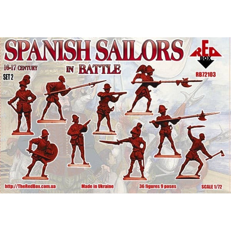 1/72 Spanish Sailors in Battle 16-17 Century (36 figures, 9 poses)