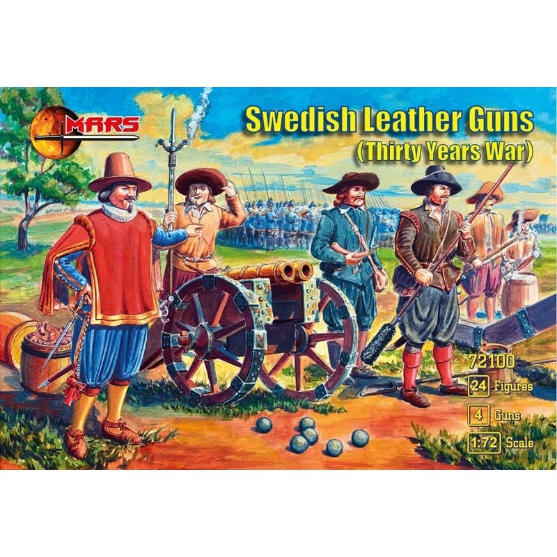 1/72 Swedish Leather Guns (Thirty Years War) 4 Guns 24 Figures