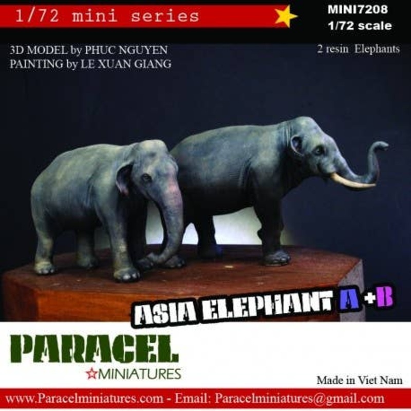 1/72 Asian Elephants Set