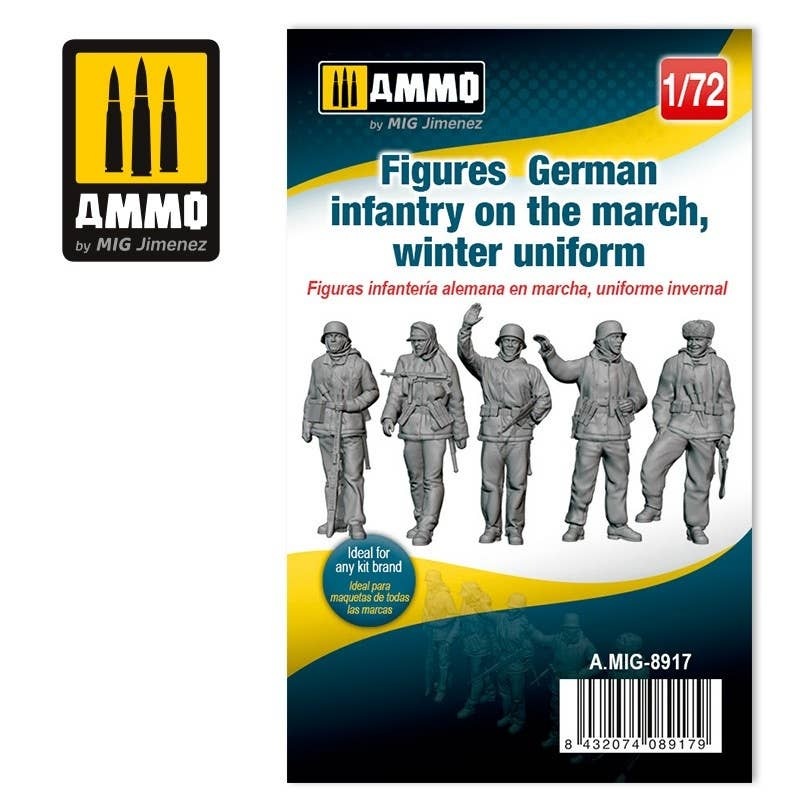 1/72 Figures German Infantry on the March, Winter Uniform