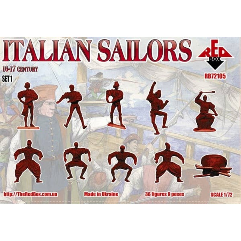 1/72 Italian Sailors 16-17 Century Set 1 (36 figures, 9 poses)