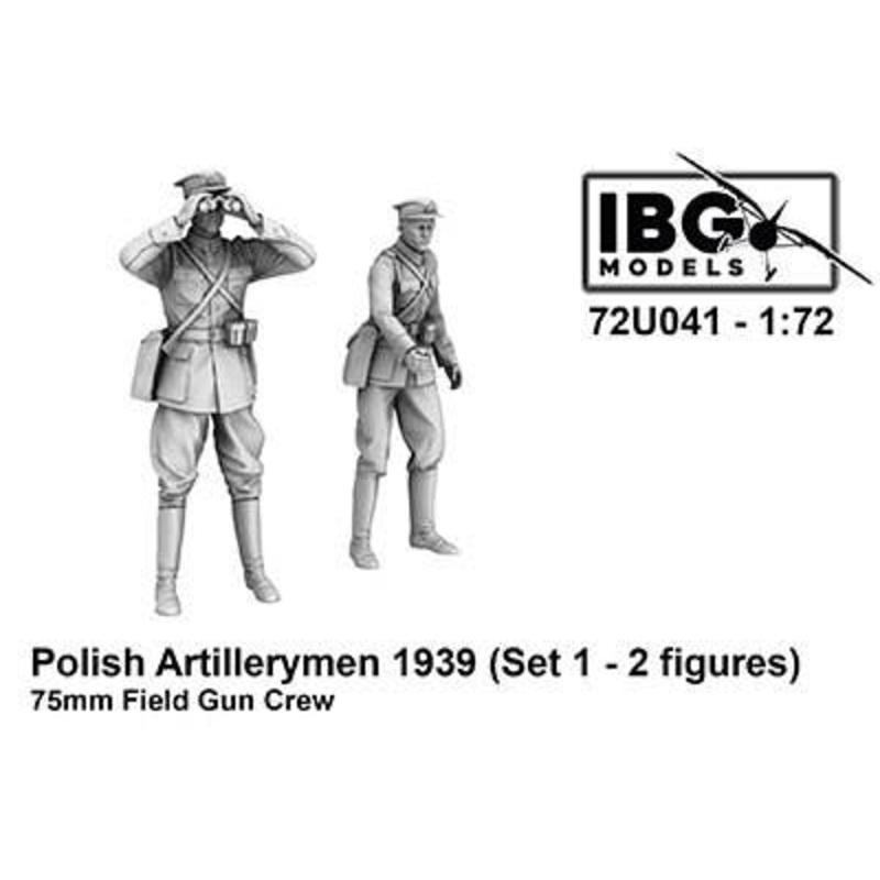 1/72 Polish Army 75mm Artillery 1939 Set 1 2 Officers 3D Printed (72U041)